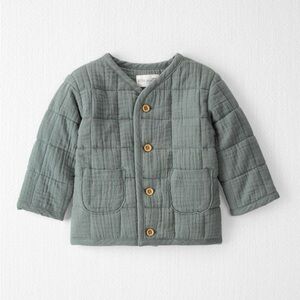 Infant Blue/Green Organic Little Planet by Carters Jacket with Wood-Look Buttons
